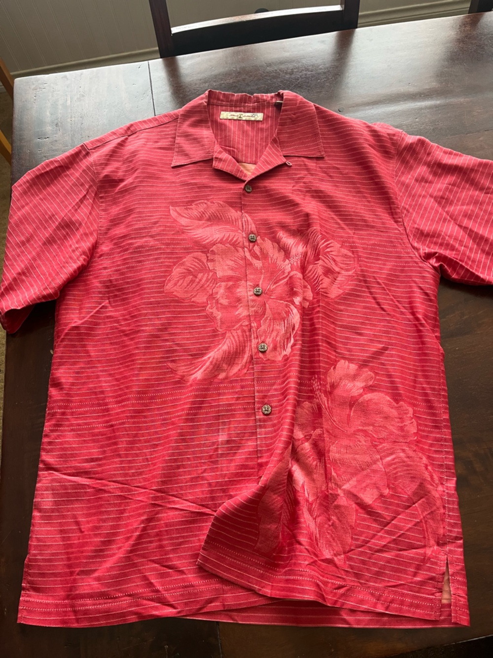 Tommy Bahama Red Floral Stripe Button-Down Shirt
